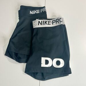 Two Nike Pro Spandex Shorts. Size Medium and Small
